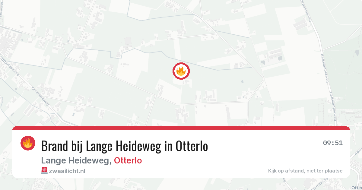 Brand bij Lange Heideweg in Otterlo — 20 jul 2026
