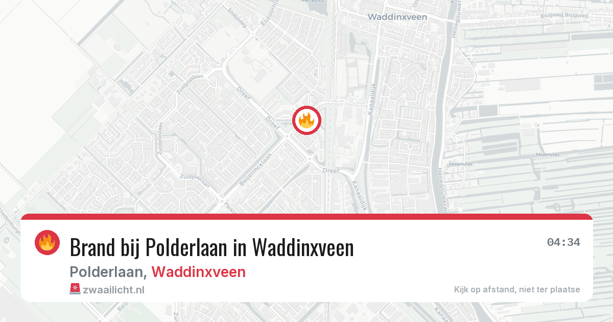 Brand bij Polderlaan in Waddinxveen — 26 jun 2026
