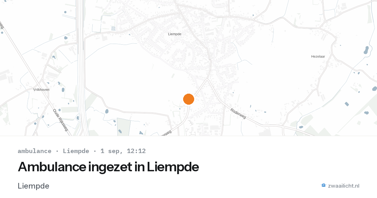 Ambulance ingezet in Liempde — 1 sep 2026