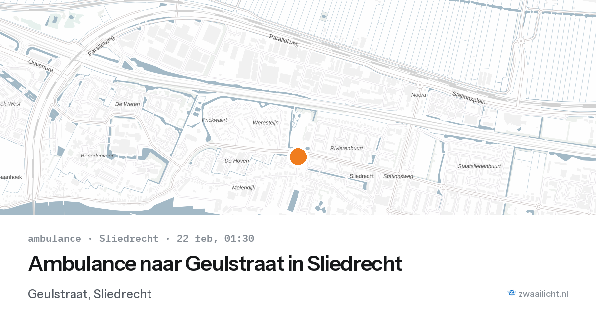 Ambulance naar Geulstraat in Sliedrecht — 22 feb 2026