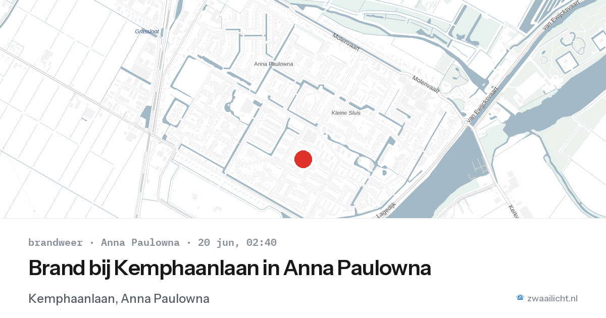 Brand bij Kemphaanlaan in Anna Paulowna — 20 jun 2026