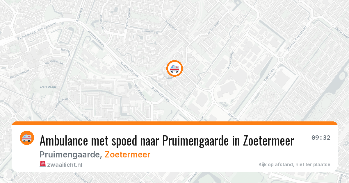 Ambulance met spoed naar Pruimengaarde in Zoetermeer — 31 jul 2026