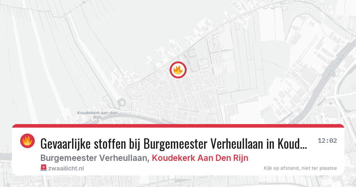 Gevaarlijke stoffen bij Burgemeester Verheullaan in Koudekerk Aan Den Rijn — 5 mrt 2026