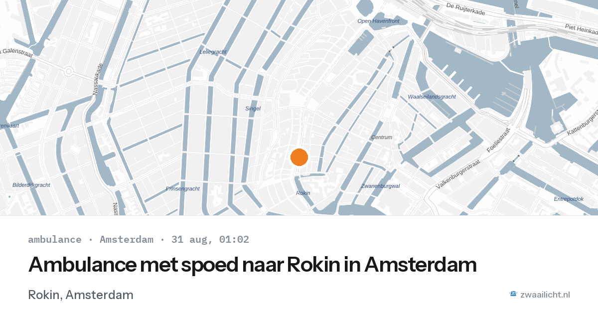 Ambulance met spoed naar Rokin in Amsterdam — 30 aug 2026