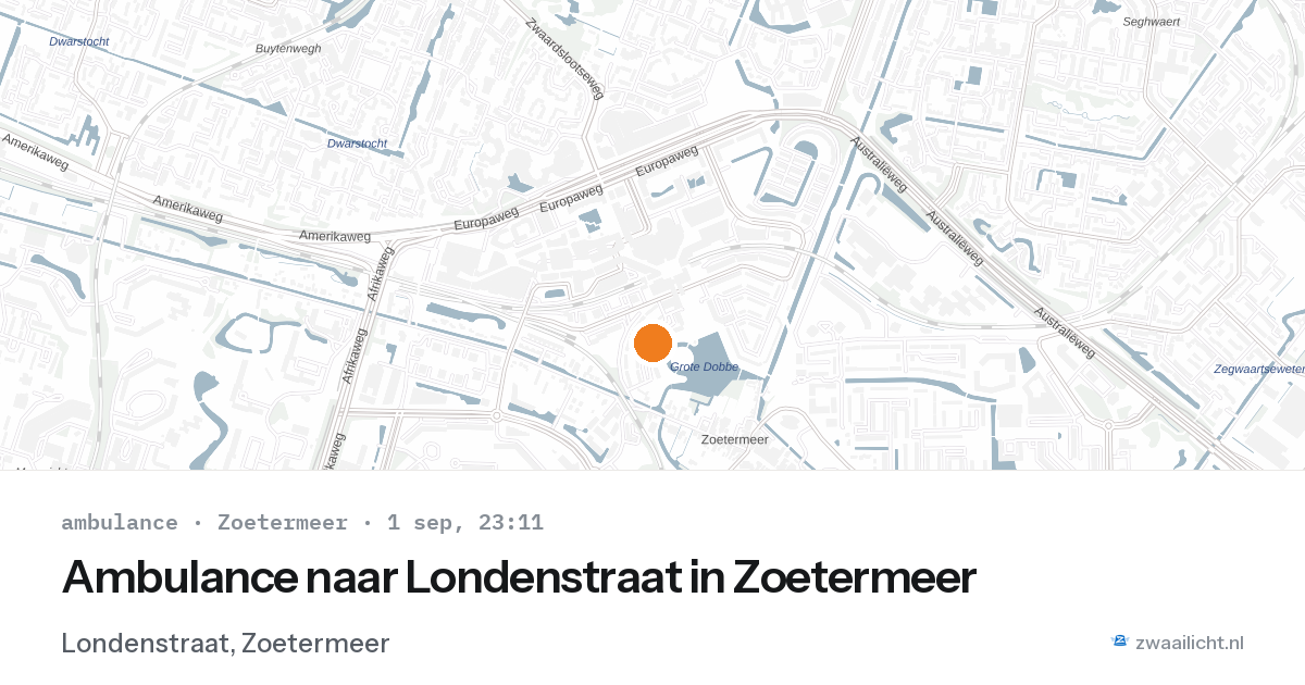 Ambulance naar Londenstraat in Zoetermeer — 1 sep 2026