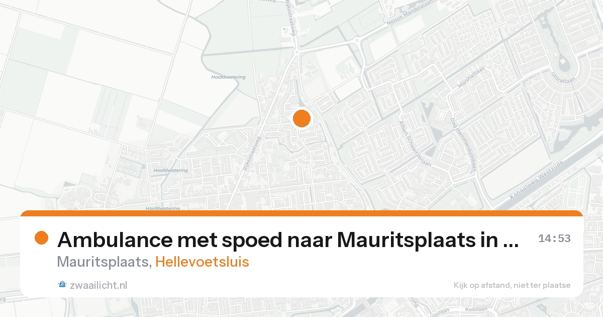 Ambulance met spoed naar Mauritsplaats in Hellevoetsluis — 17 aug 2026