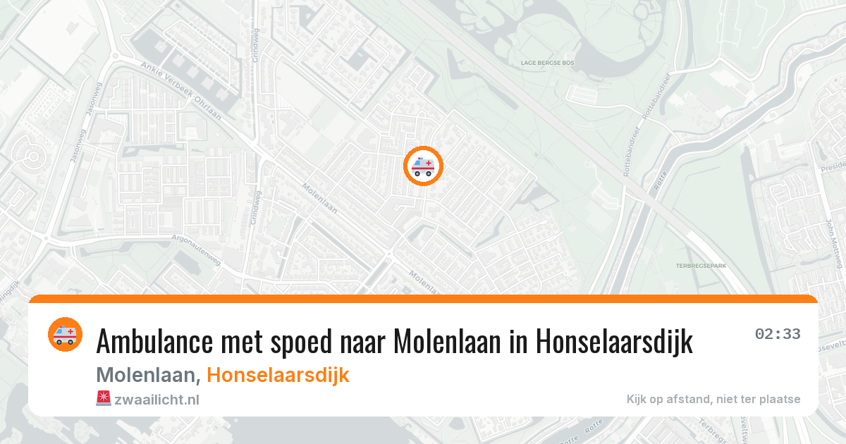 Ambulance met spoed naar Molenlaan in Honselaarsdijk — 25 mrt 2026