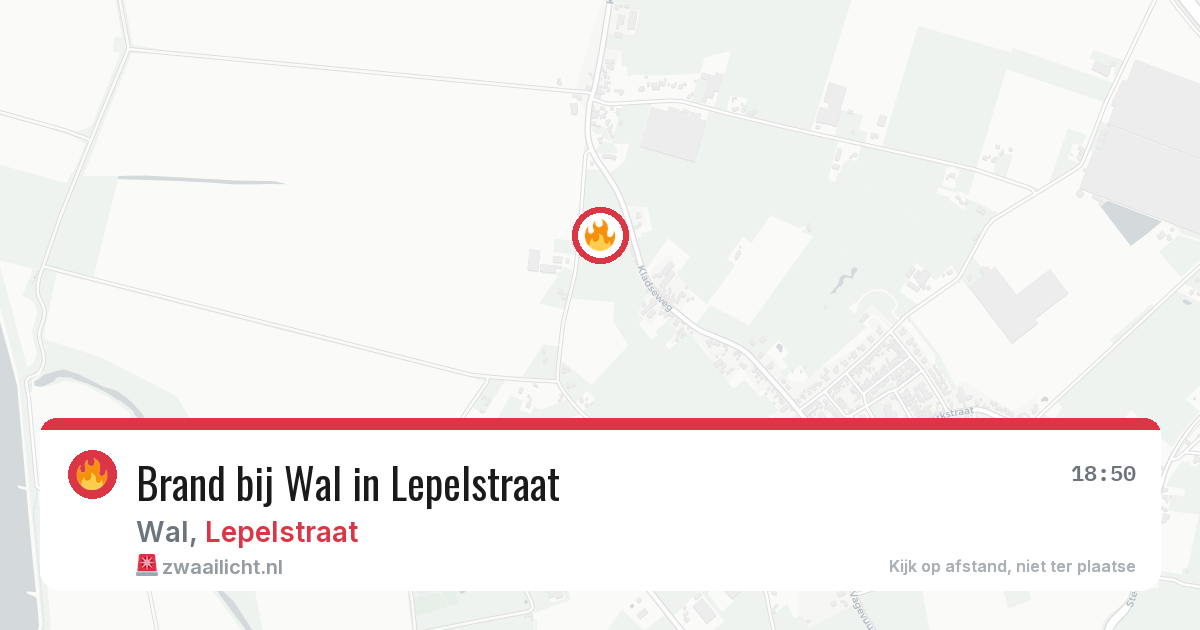 Brand bij Wal in Lepelstraat — 10 aug 2026