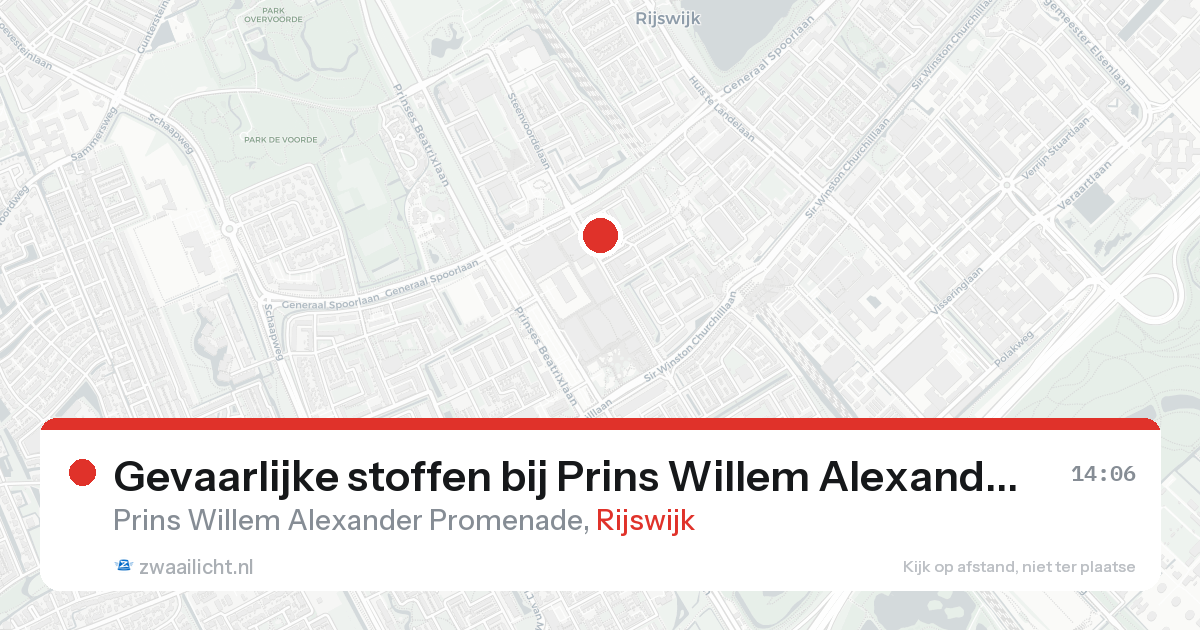 Gevaarlijke stoffen bij Prins Willem Alexander Promenade in Rijswijk — 24 aug 2026