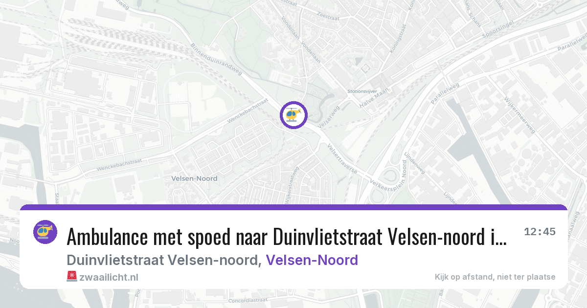Ambulance met spoed naar Duinvlietstraat Velsen-noord in Velsen-Noord — 12 apr 2026