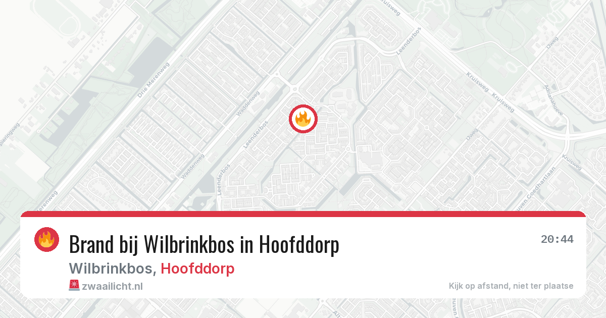 Brand bij Wilbrinkbos in Hoofddorp — 20 mrt 2026