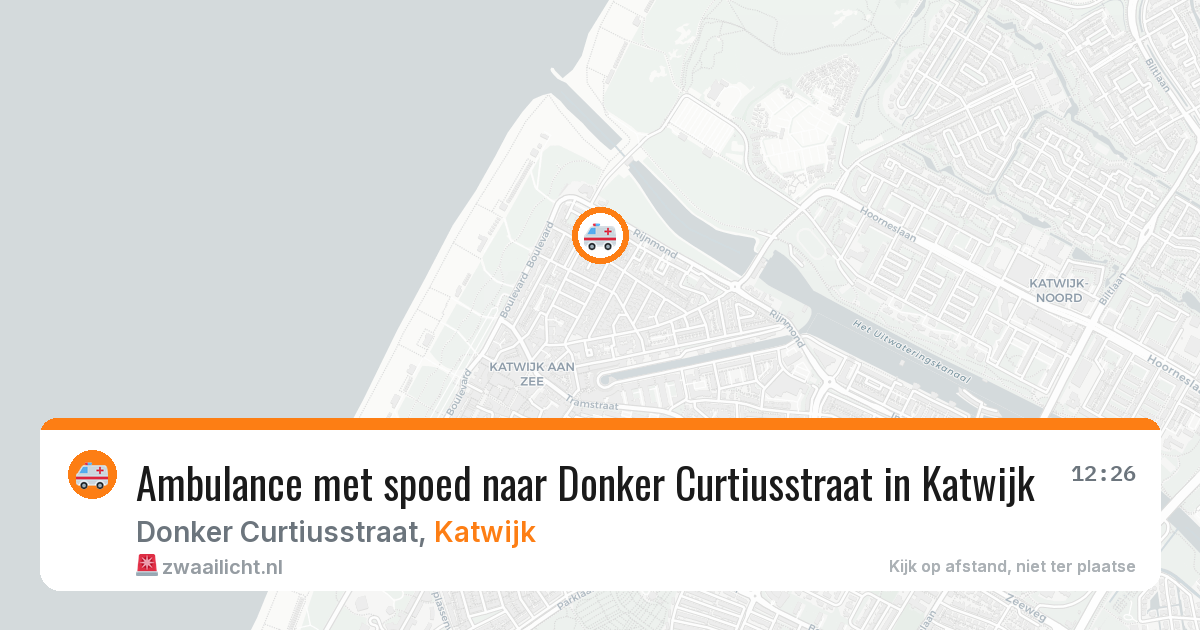 Ambulance met spoed naar Donker Curtiusstraat in Katwijk — 8 aug 2026