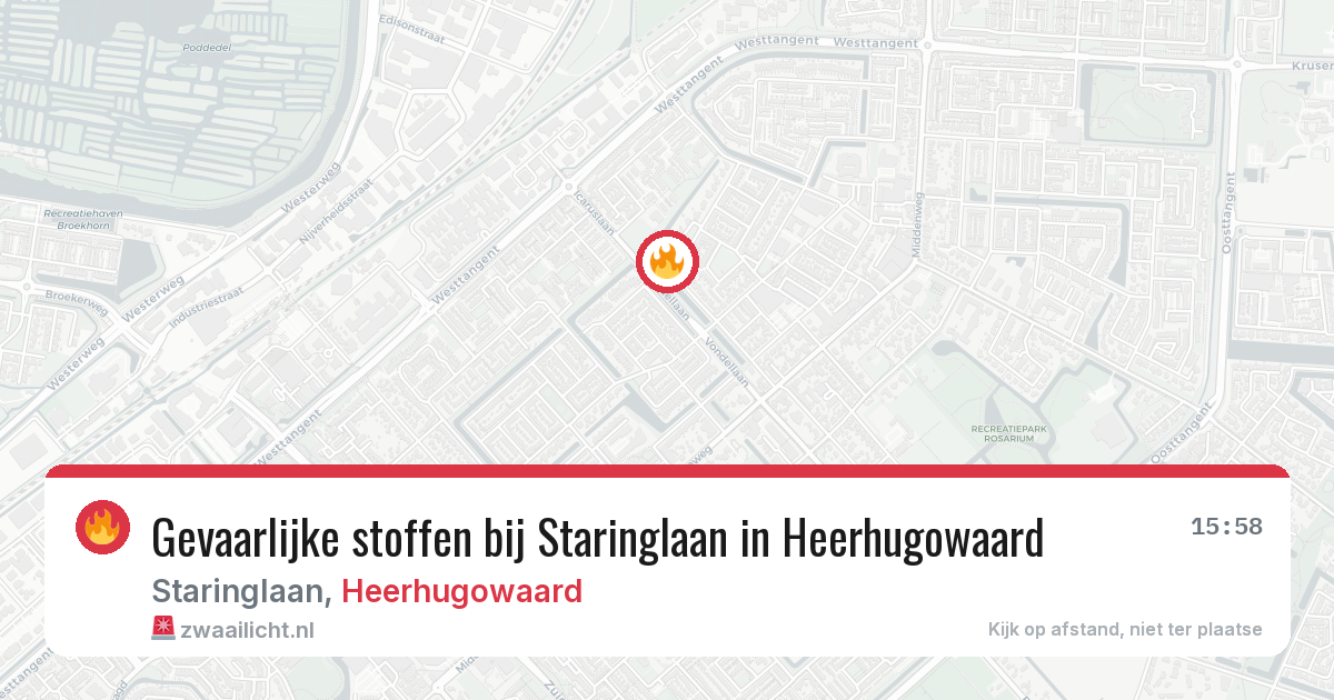 Gevaarlijke stoffen bij Staringlaan in Heerhugowaard — 23 mrt 2026