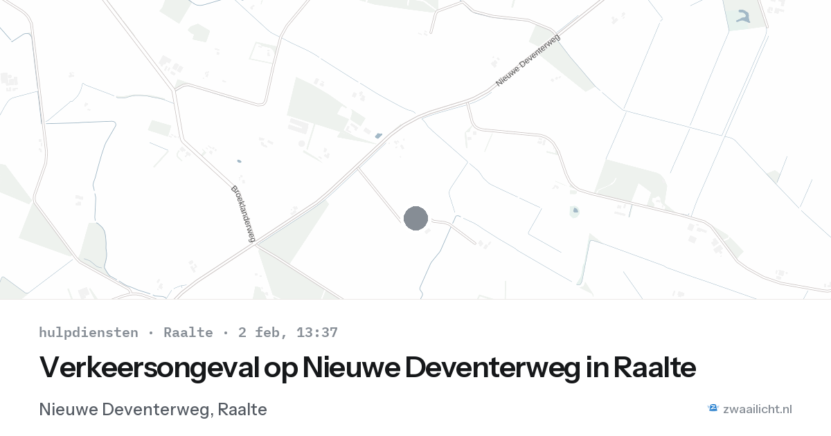 Verkeersongeval op Nieuwe Deventerweg in Raalte — 2 feb 2026
