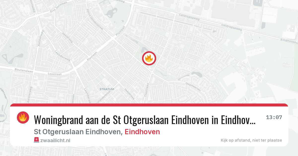 Woningbrand aan de St Otgeruslaan Eindhoven in Eindhoven — 2 aug 2026