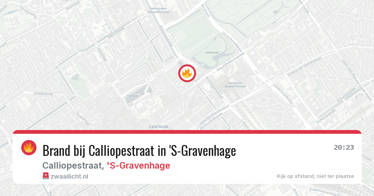 Brand bij Calliopestraat in 'S-Gravenhage — 15 mei 2026