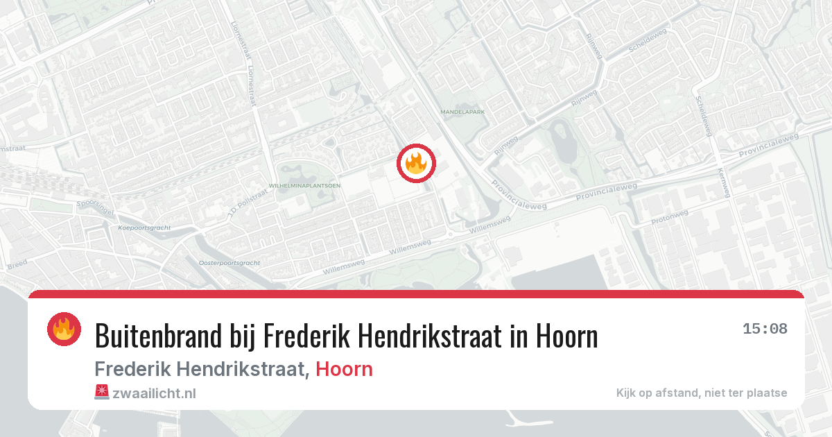 Buitenbrand bij Frederik Hendrikstraat in Hoorn — 6 aug 2026
