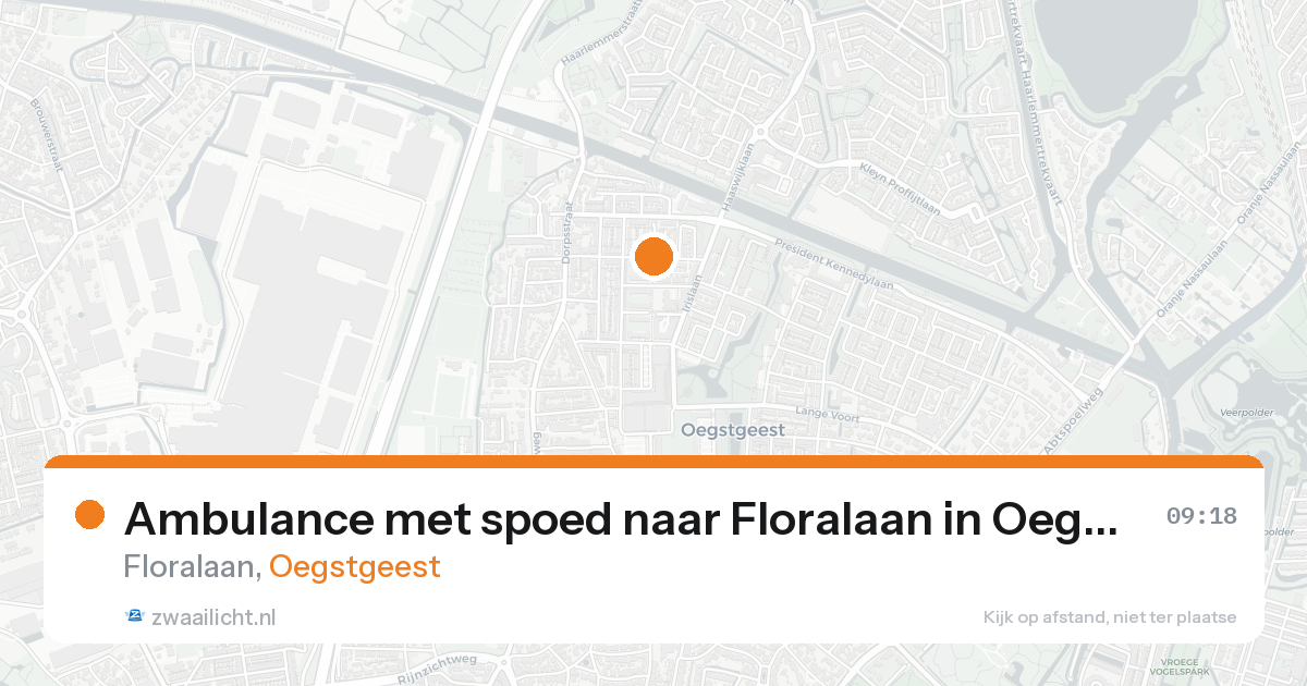 Ambulance met spoed naar Floralaan in Oegstgeest — 17 aug 2026
