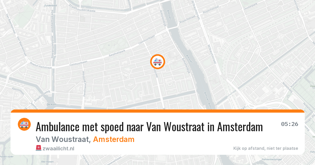 Ambulance met spoed naar Van Woustraat in Amsterdam — 17 jun 2026