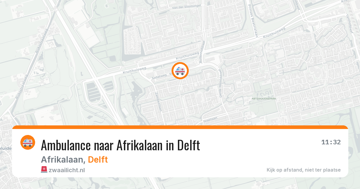 Ambulance naar Afrikalaan in Delft — 12 apr 2026