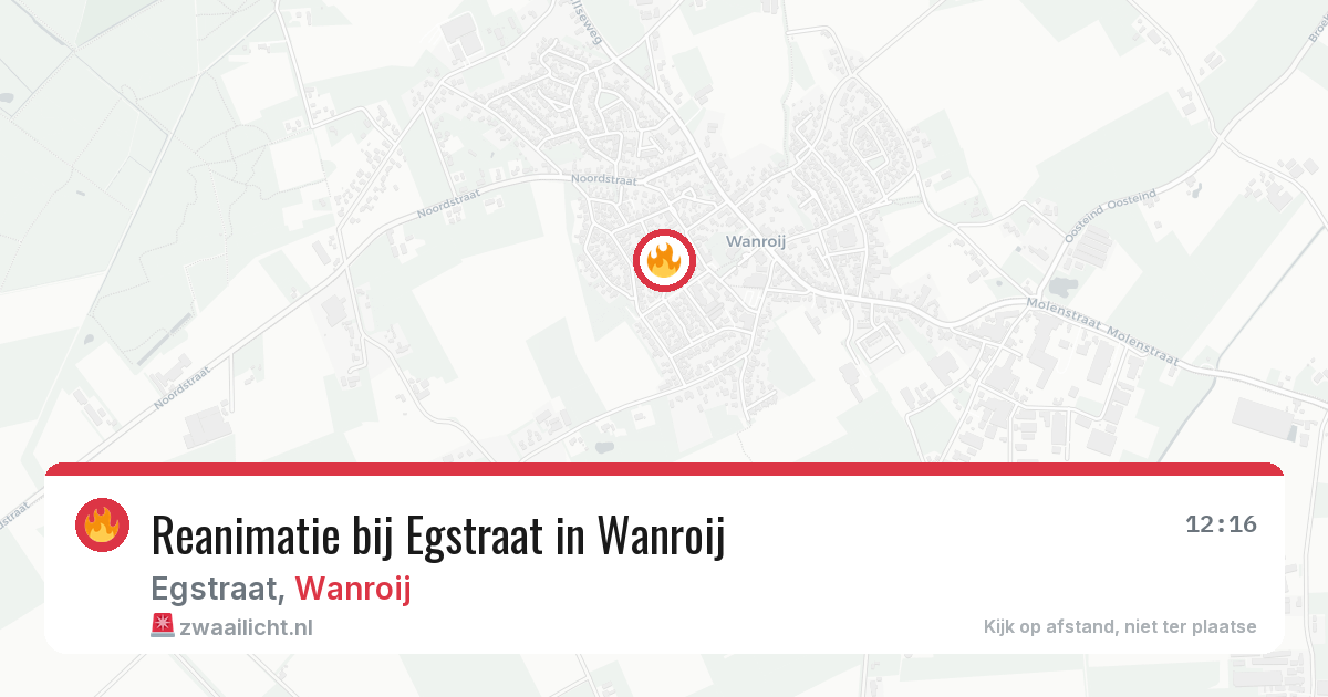 Reanimatie bij Egstraat in Wanroij — 25 jul 2026