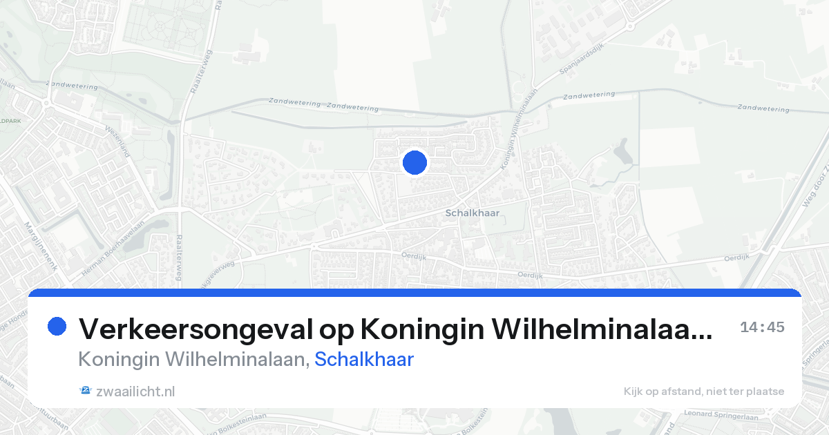 Verkeersongeval op Koningin Wilhelminalaan in Schalkhaar — 20 aug 2026