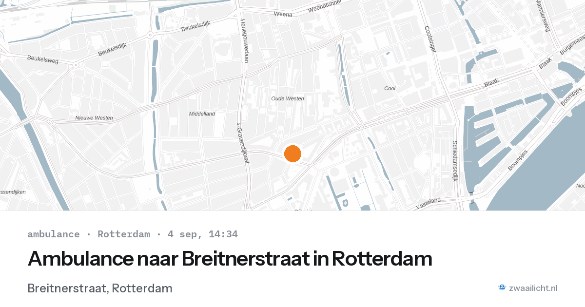 Ambulance naar Breitnerstraat in Rotterdam — 4 sep 2026