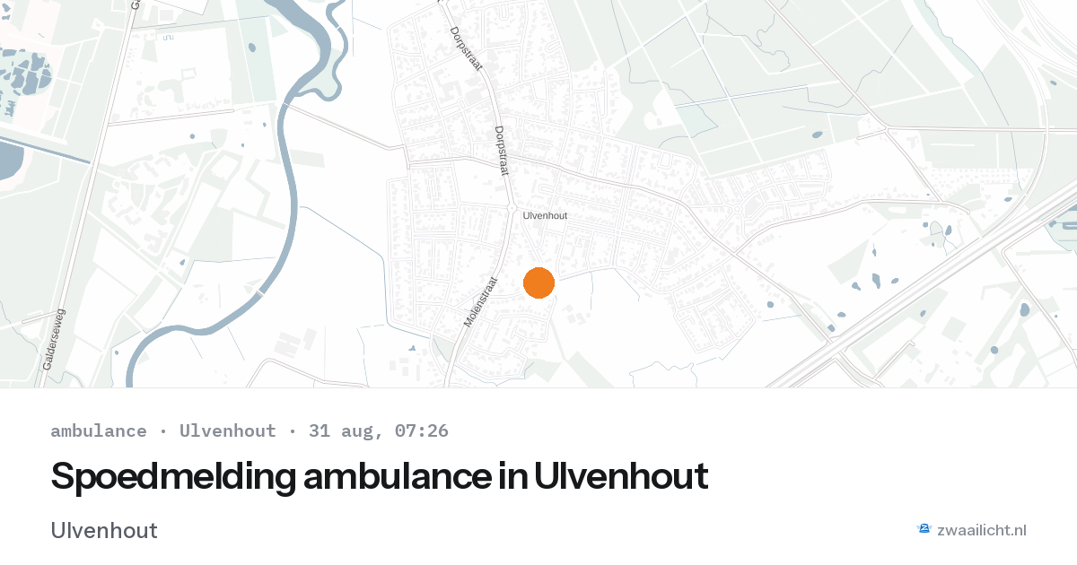 Spoedmelding ambulance in Ulvenhout — 31 aug 2026