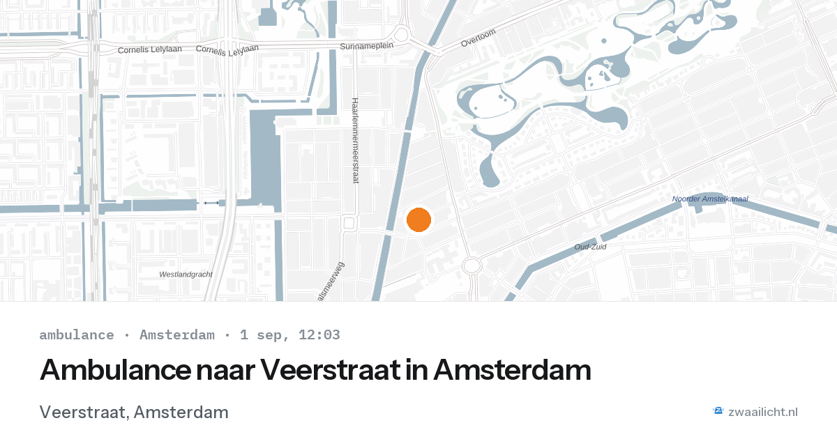 Ambulance naar Veerstraat in Amsterdam — 1 sep 2026