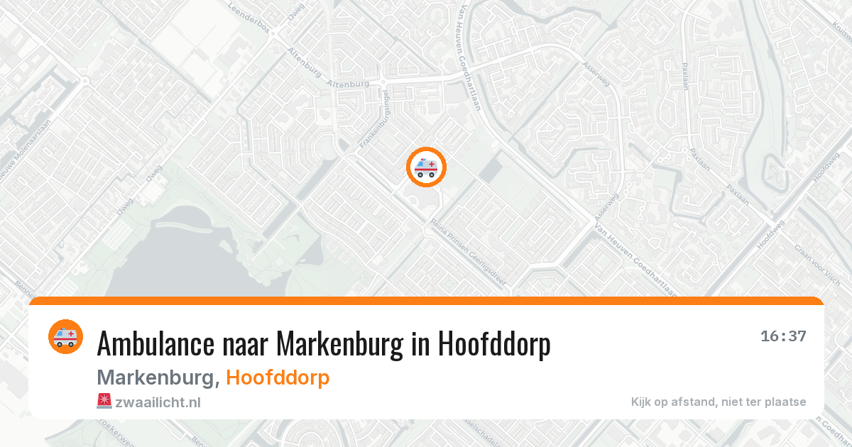Ambulance naar Markenburg in Hoofddorp — 20 jun 2026