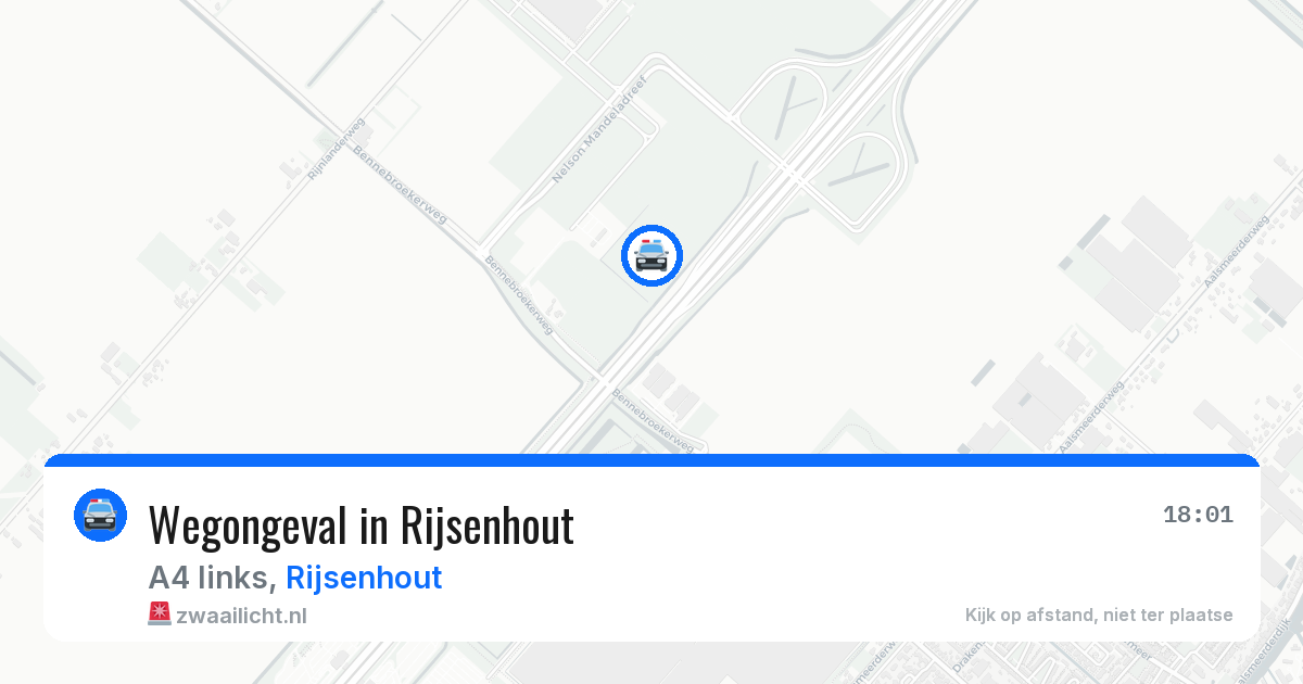 Wegongeval in Rijsenhout — 14 aug 2026