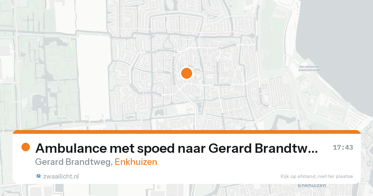 Ambulance met spoed naar Gerard Brandtweg in Enkhuizen — 20 aug 2026