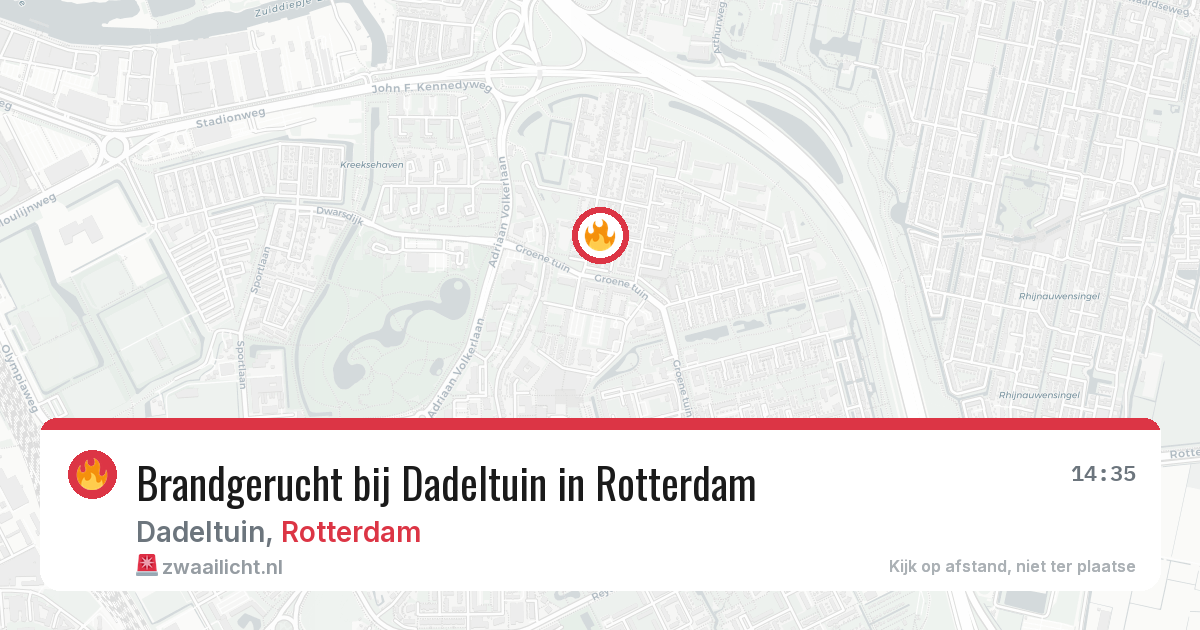 Brandgerucht bij Dadeltuin in Rotterdam — 5 aug 2026