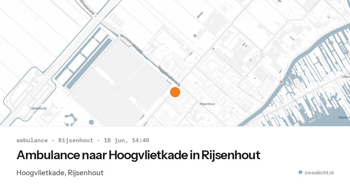 Ambulance naar Hoogvlietkade in Rijsenhout — 18 jun 2026