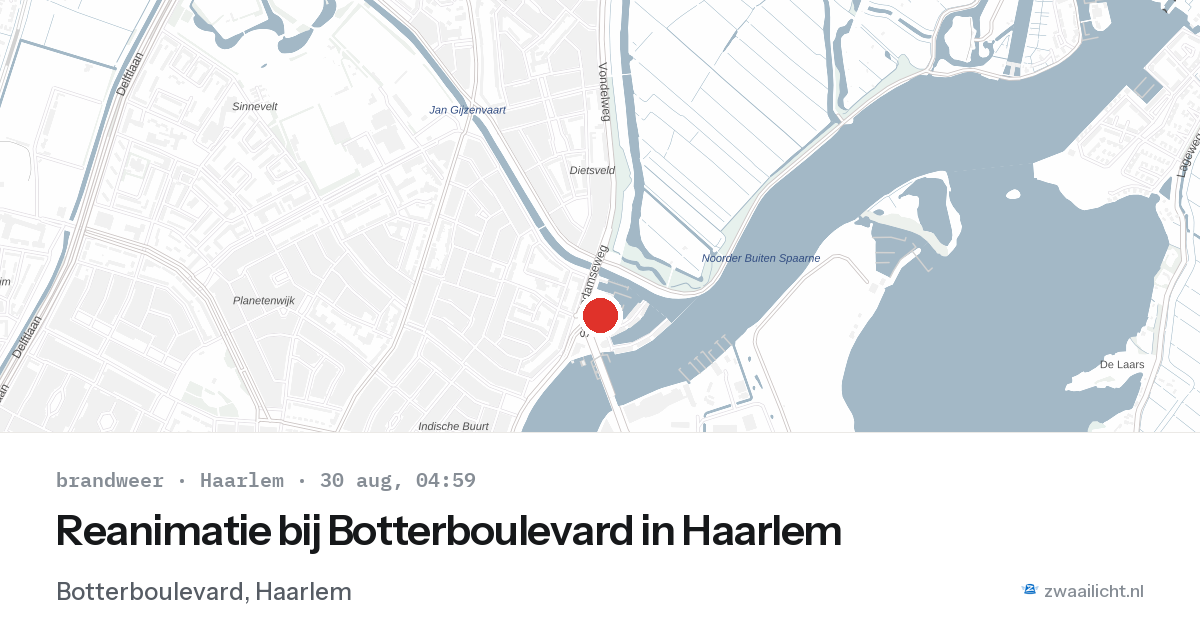 Reanimatie bij Botterboulevard in Haarlem — 30 aug 2026