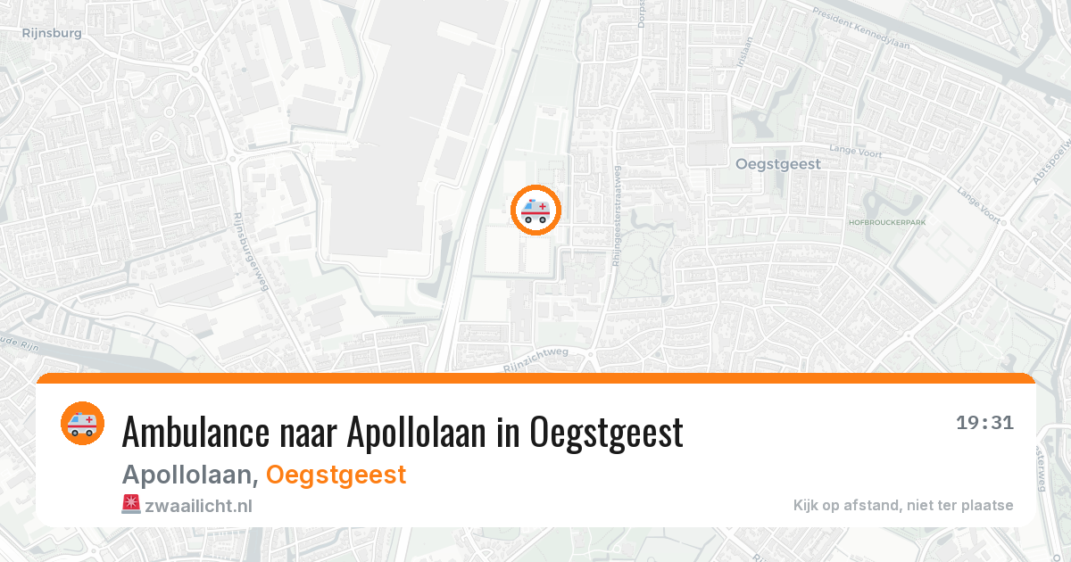 Ambulance naar Apollolaan in Oegstgeest — 2 aug 2026