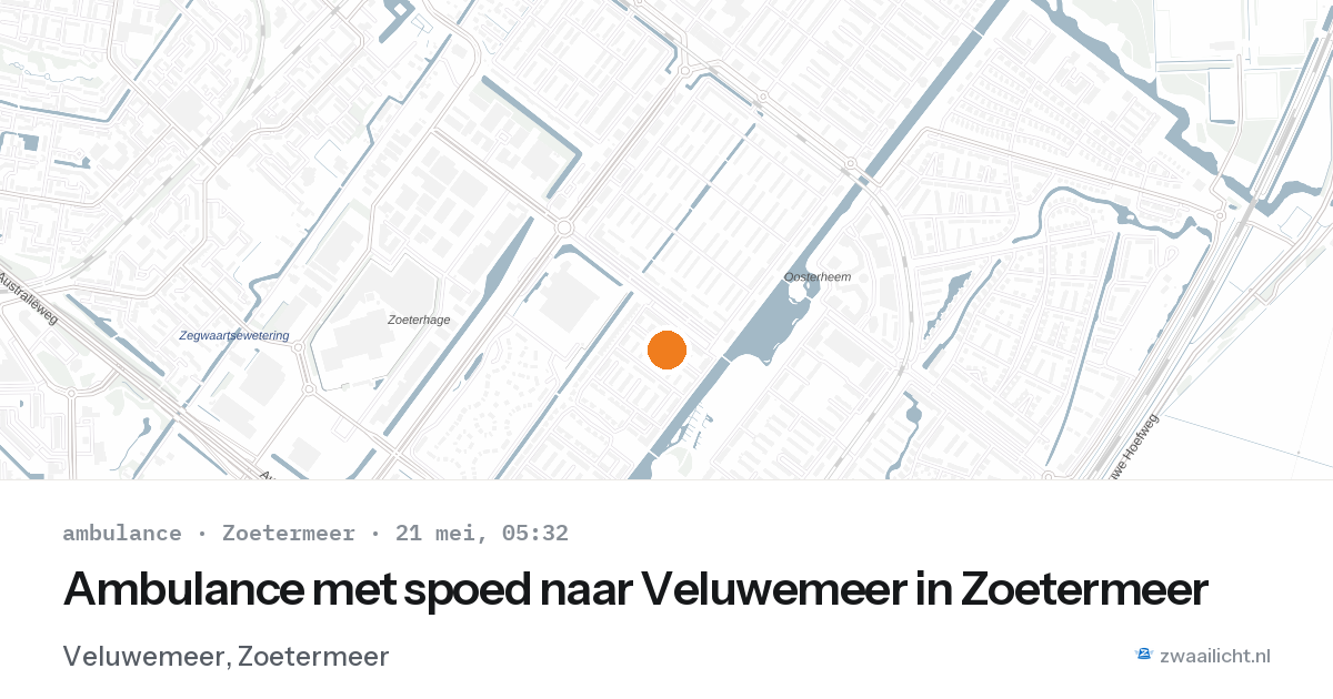 Ambulance met spoed naar Veluwemeer in Zoetermeer — 21 mei 2026