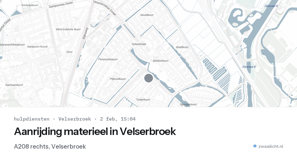 Aanrijding materieel in Velserbroek — 2 feb 2026