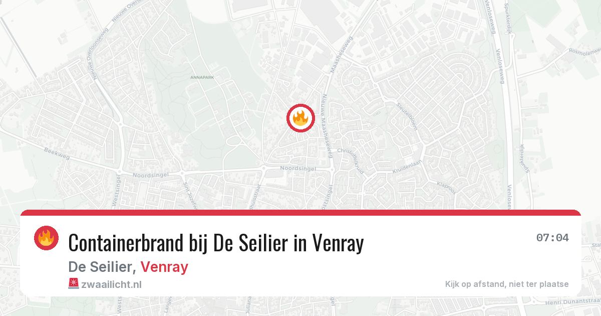 Containerbrand bij De Seilier in Venray — 10 mei 2026