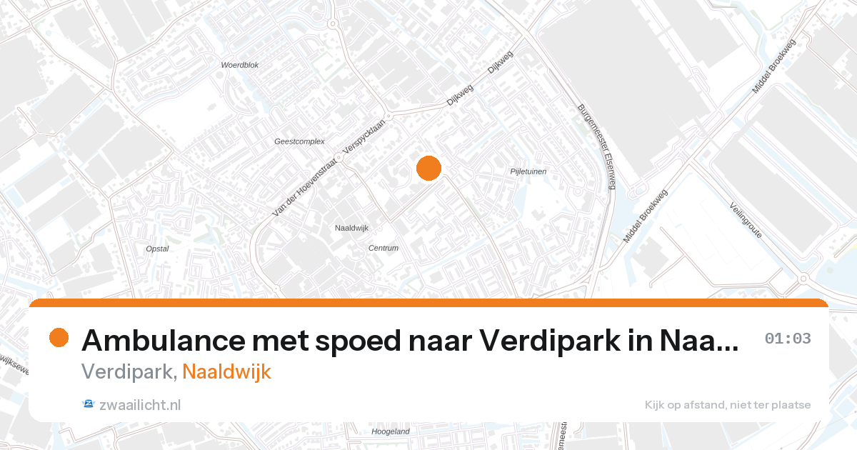 Ambulance met spoed naar Verdipark in Naaldwijk — 26 aug 2026