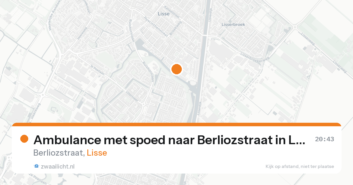 Ambulance met spoed naar Berliozstraat in Lisse — 23 aug 2026