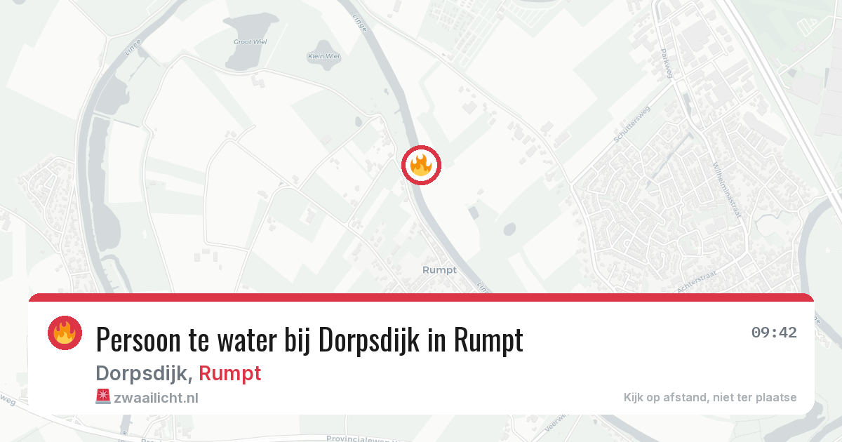 Persoon te water bij Dorpsdijk in Rumpt — 25 feb 2026