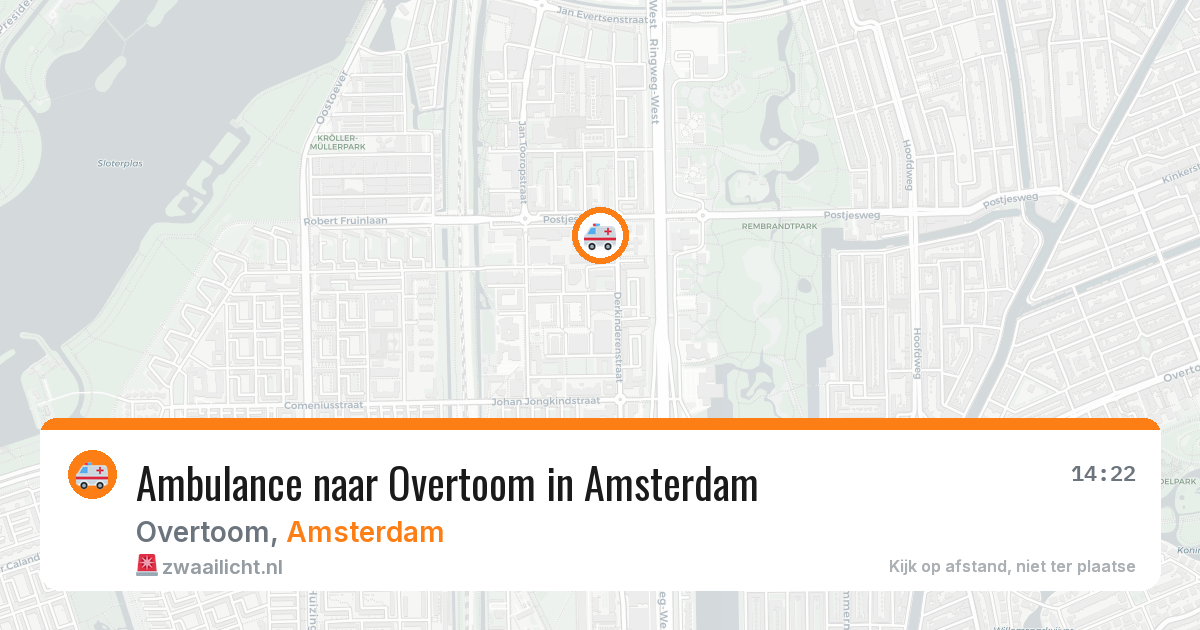 Ambulance naar Overtoom in Amsterdam — 23 mrt 2026