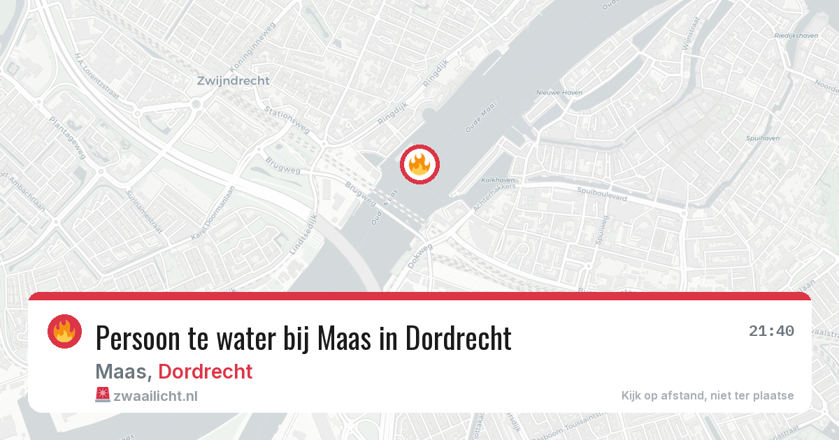 Persoon te water bij Maas in Dordrecht — 1 mei 2026