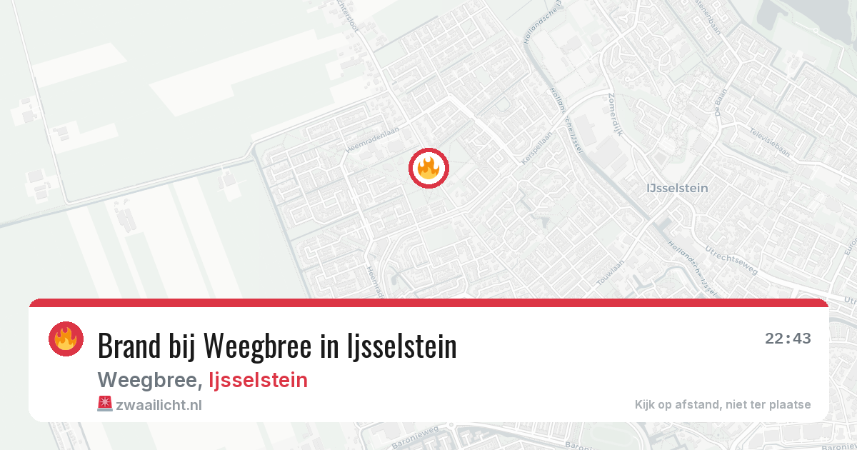 Brand bij Weegbree in Ijsselstein — 6 jul 2026