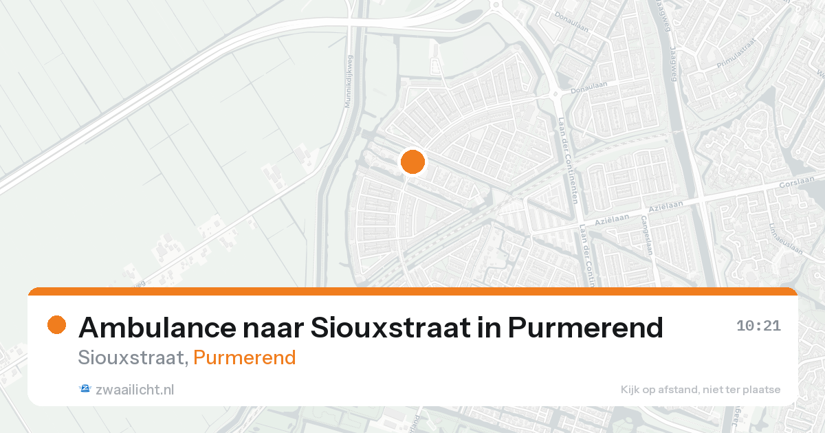 Ambulance naar Siouxstraat in Purmerend — 20 mei 2026