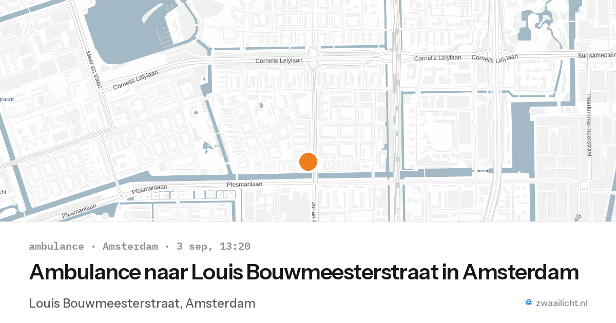 Ambulance naar Louis Bouwmeesterstraat in Amsterdam — 3 sep 2026