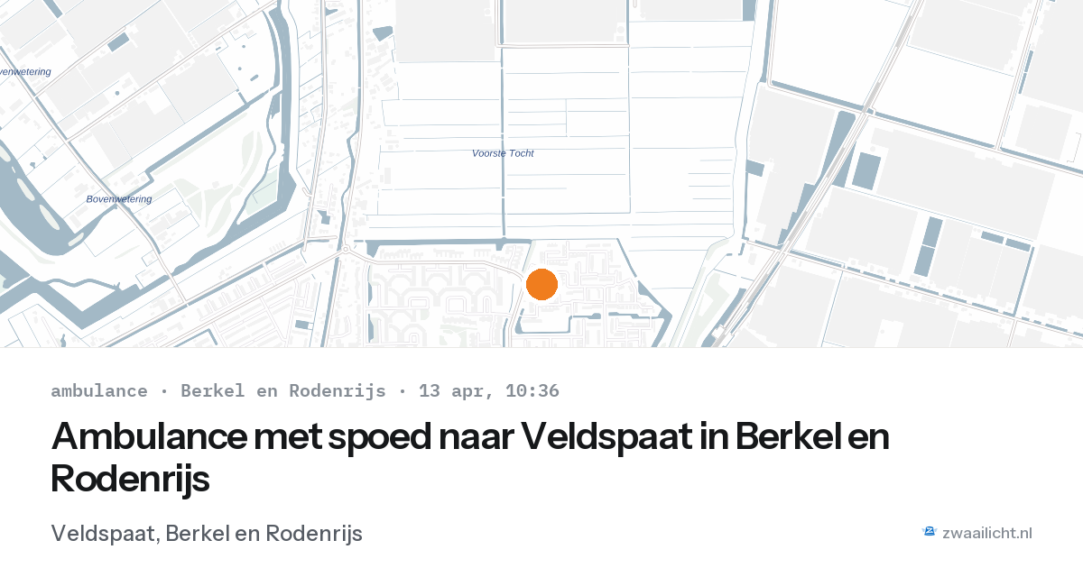 Ambulance met spoed naar Veldspaat in Berkel en Rodenrijs — 13 apr 2026
