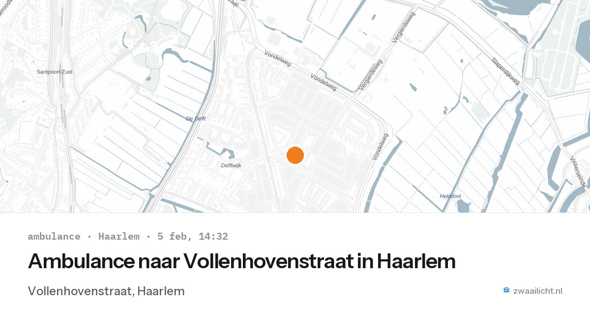 Ambulance naar Vollenhovenstraat in Haarlem — 5 feb 2026
