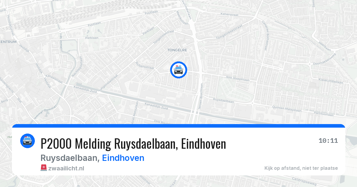 P2000 Melding Ruysdaelbaan, Eindhoven — 6 jul 2026